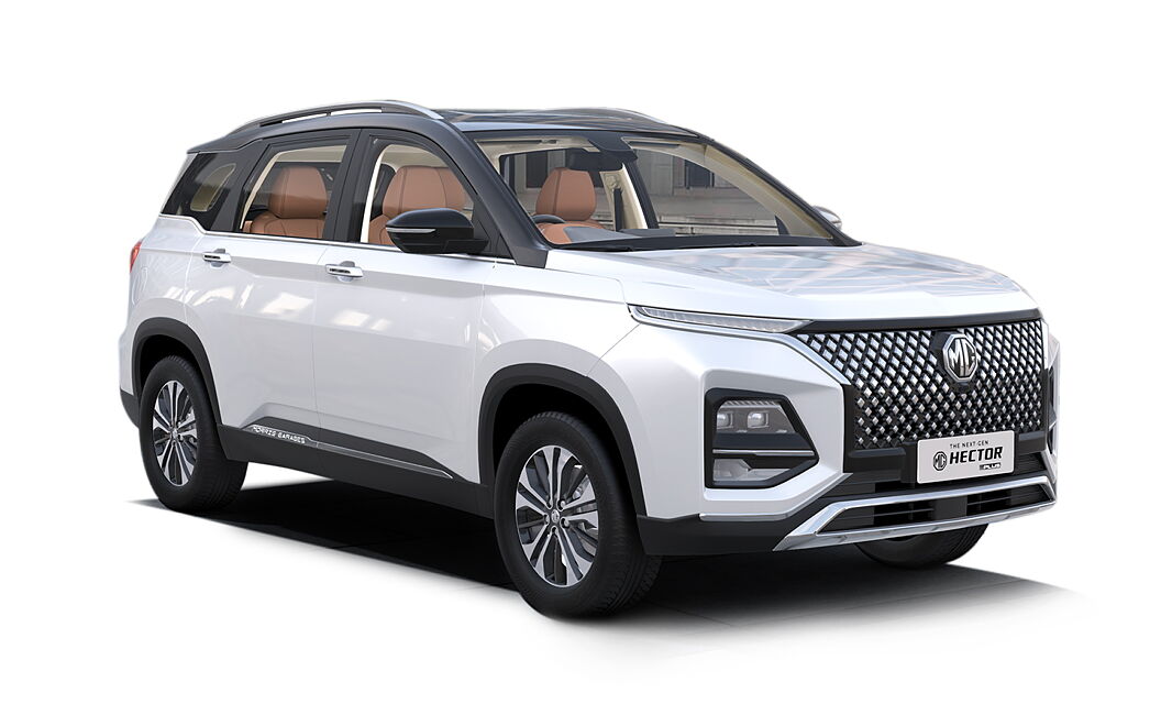 MG Hector Plus - Candy White with Starry Black