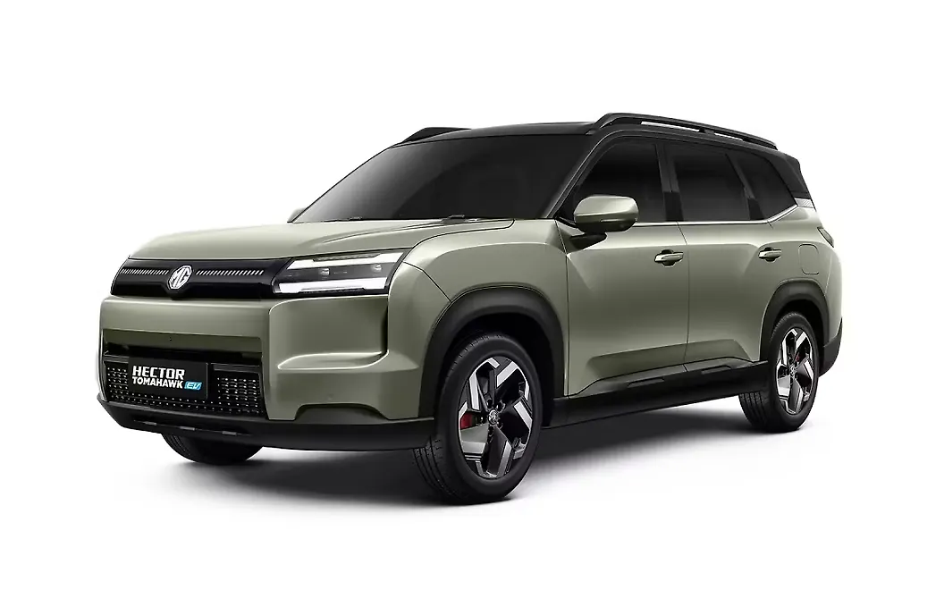 MG Hector Tomahawk EV - Khaki Green with Mono Black roof