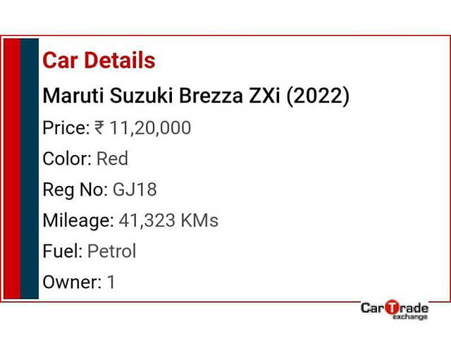 Used Maruti Suzuki Brezza ZXi in Ahmedabad