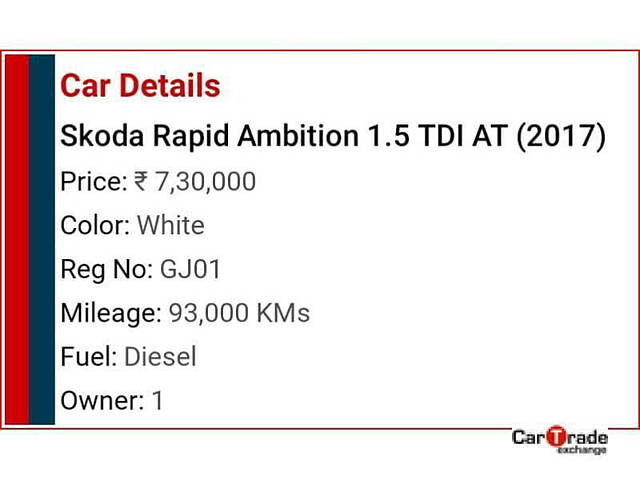 Used Skoda Rapid Ambition 1.5 TDI AT in Ahmedabad