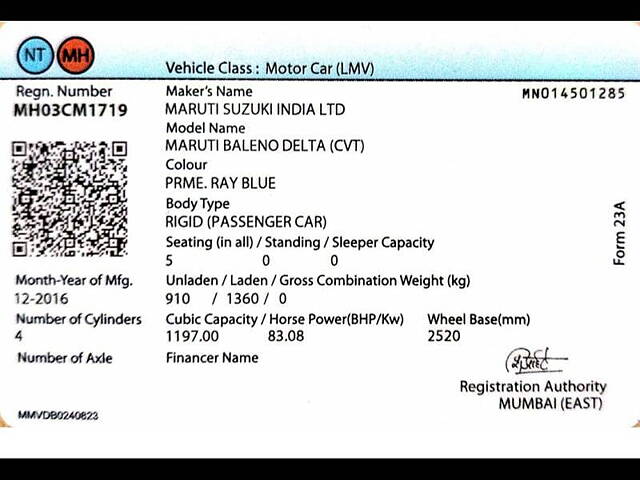 Used Maruti Suzuki Baleno [2015-2019] Delta 1.2 AT in Mumbai