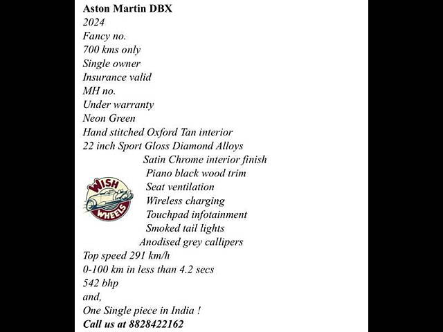 Used Aston Martin DBX 707 in Mumbai