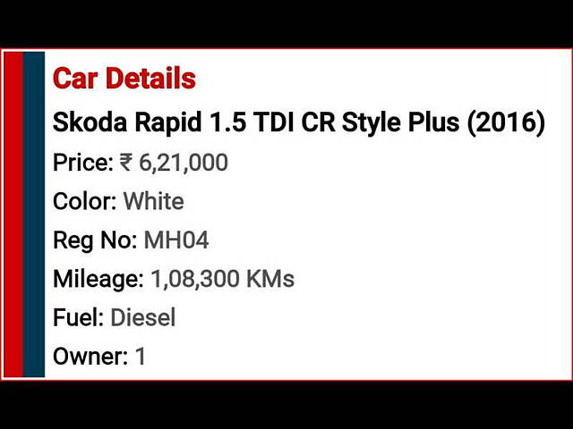 Used Skoda Rapid [2015-2016] 1.5 TDI CR Style Plus in Nashik