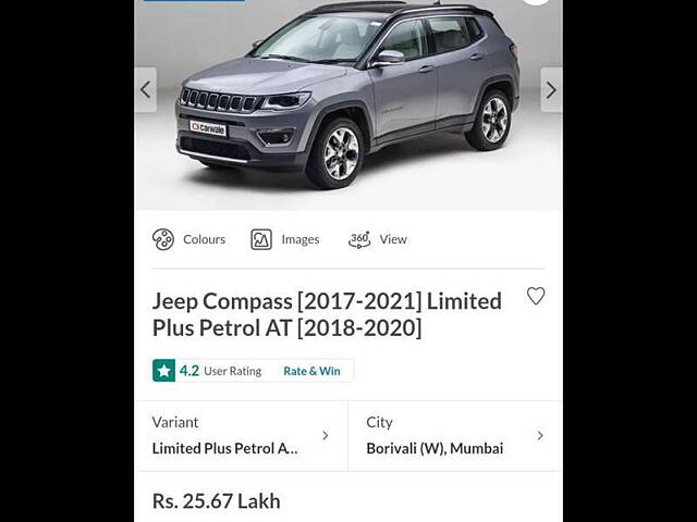 Used Jeep Compass [2017-2021] Limited Plus Petrol AT [2018-2020] in Mumbai