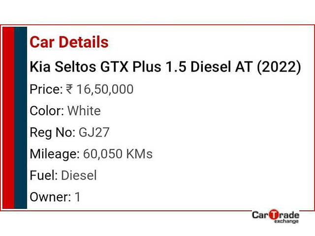 Used Kia Seltos [2022-2023] GTX Plus 1.5 Diesel AT in Ahmedabad