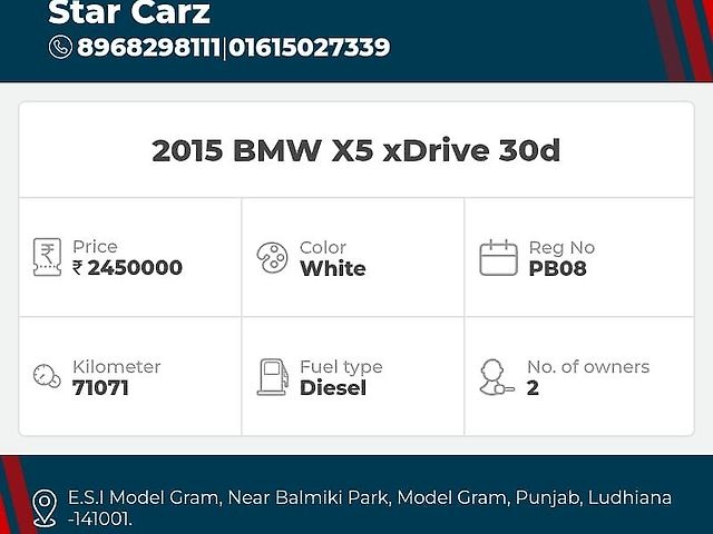 Used BMW X5 [2014-2019] xDrive 30d in Chandigarh