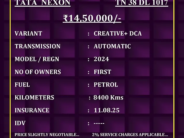 Used Tata Nexon Creative Plus (S) 1.5 Diesel 6MT Dual Tone [2023-2025] in Coimbatore