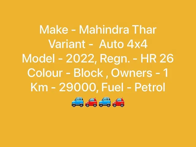 Used Mahindra Thar LX Hard Top Petrol AT 4WD in Gurgaon
