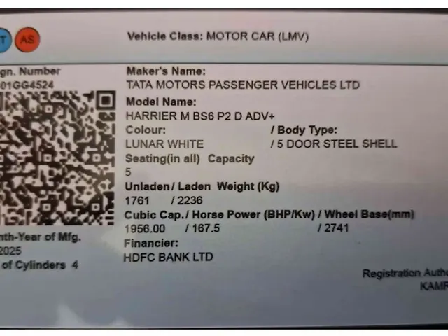 Used Tata Harrier Pure Plus in Guwahati