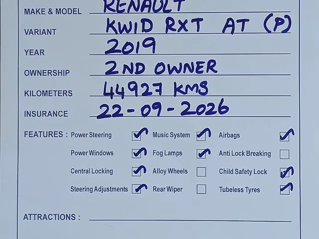 Used Renault Kwid [2015-2019] 1.0 RXT AMT Opt [2016-2019] in Chennai