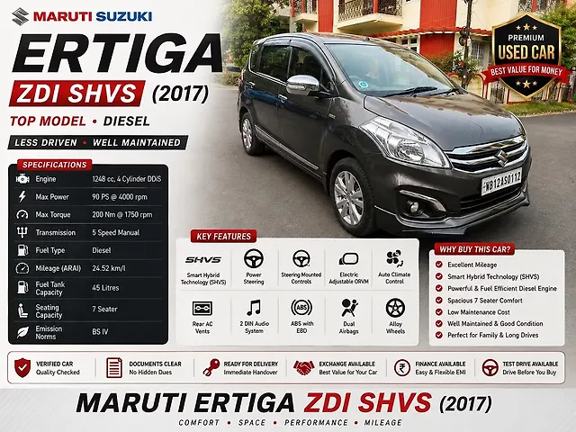 Used 2017 Maruti Suzuki Ertiga in Kolkata Used 2017 Maruti Suzuki Ertiga in Kolkata
