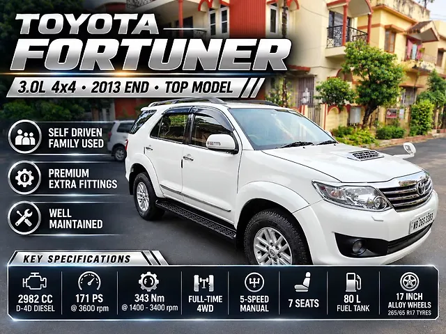 Used 2013 Toyota Fortuner in Kolkata