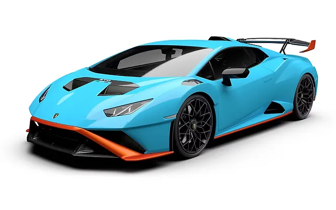 Lamborghini Huracan STO Blu Laufey arancio Vanto