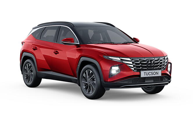 Hyundai Tucson - Fiery Red with Black Roof