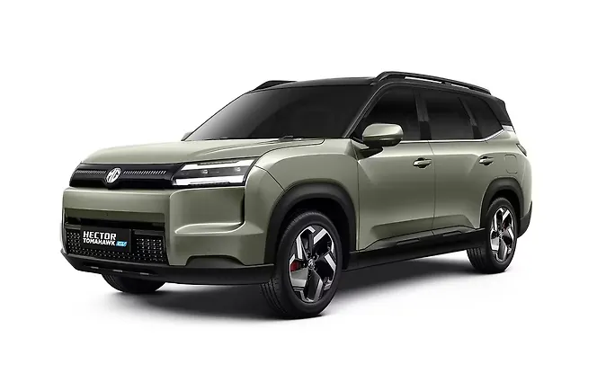 MG Hector Tomahawk EV - Khaki Green with Mono Black roof