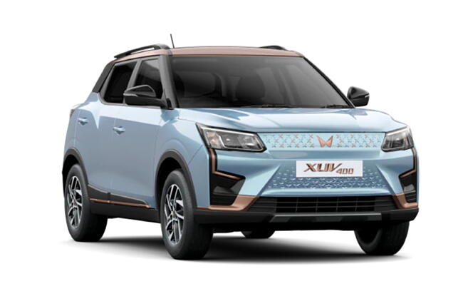 Mahindra XUV400 - Satin Copper, Arctic Blue